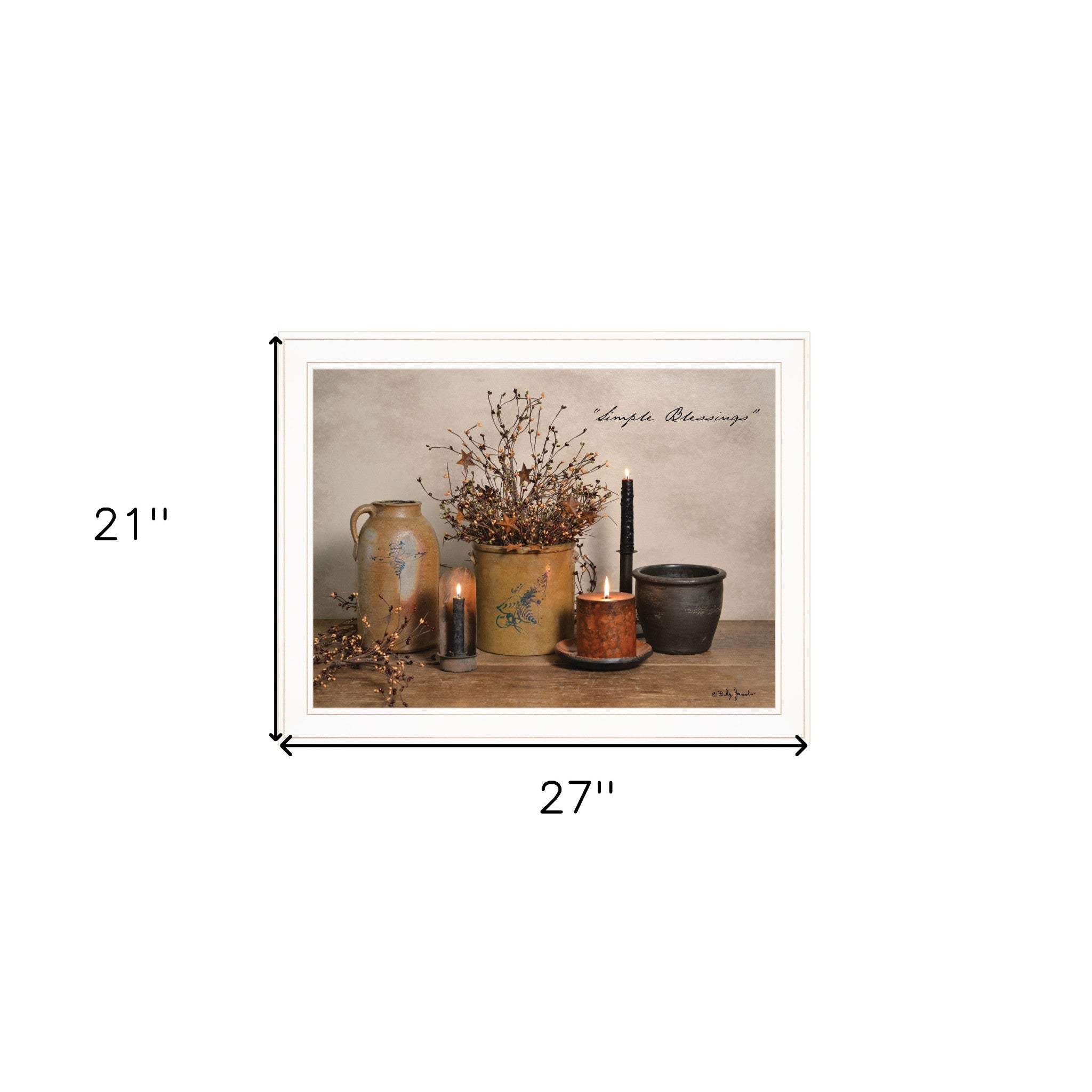 Simple Blessings 5 White Framed Print Wall Art - Homeroots - Flyclothing LLC