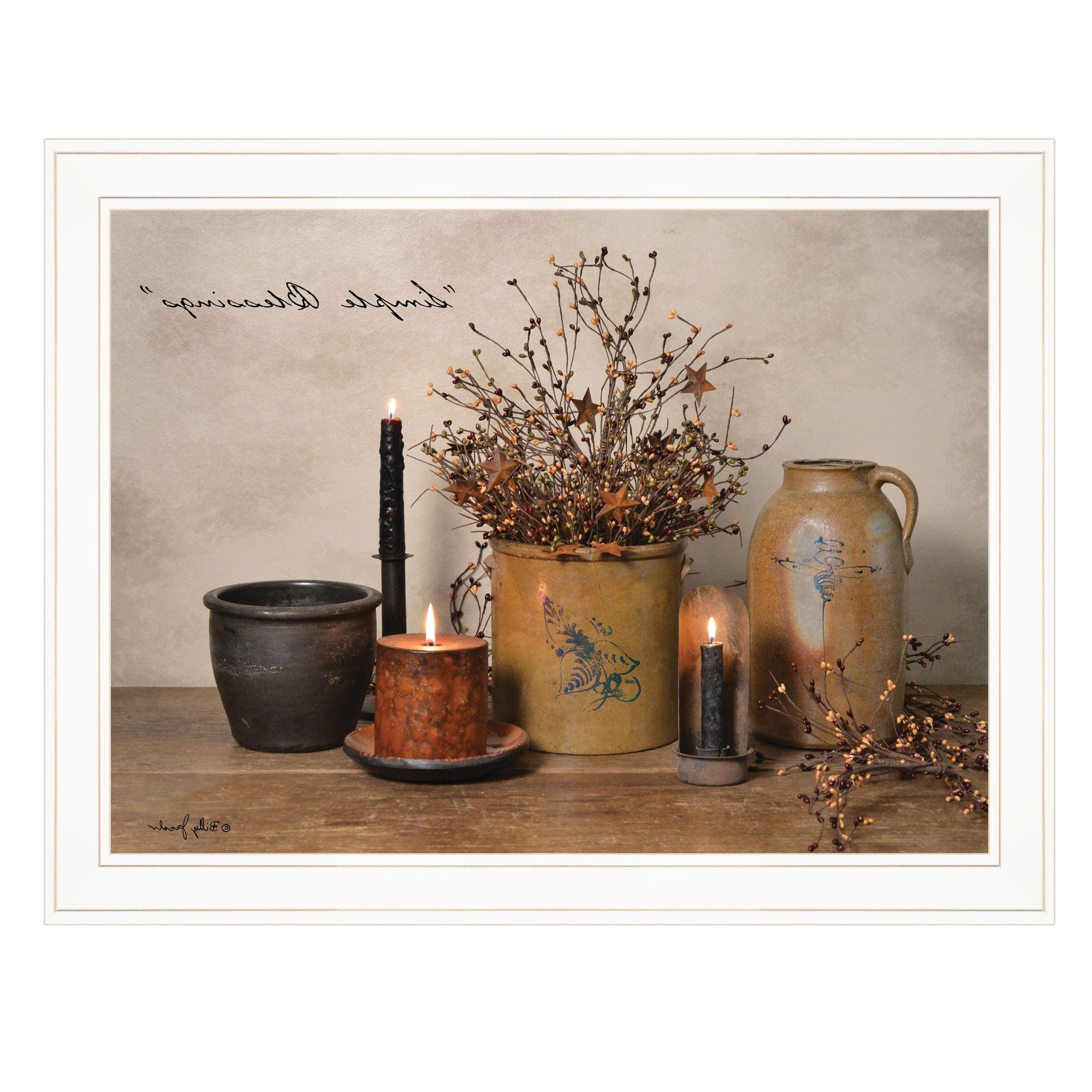 Simple Blessings 5 White Framed Print Wall Art - Homeroots