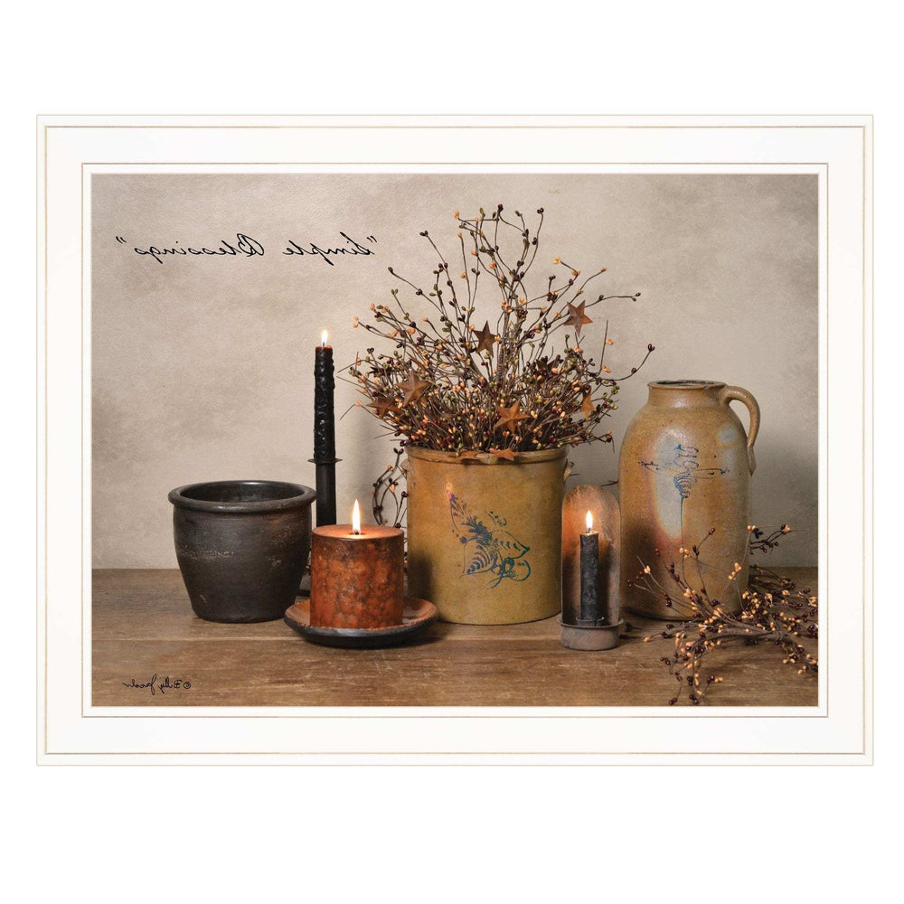 Simple Blessings 5 White Framed Print Wall Art - Homeroots - Flyclothing LLC