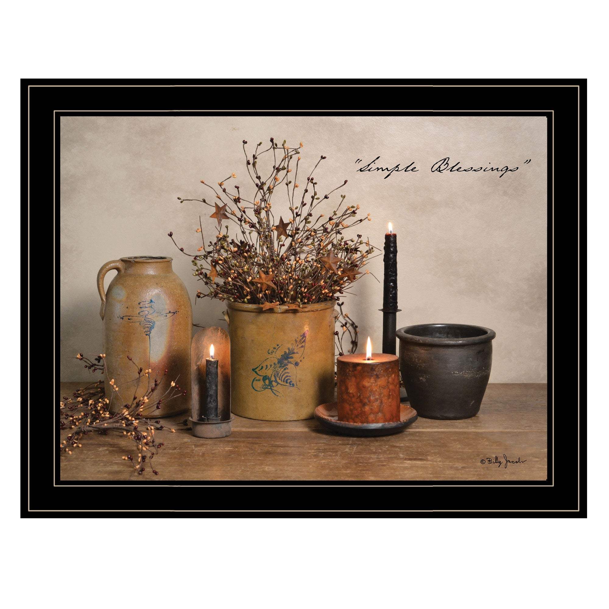 Simple Blessings 6 Black Framed Print Wall Art - Homeroots - Flyclothing LLC
