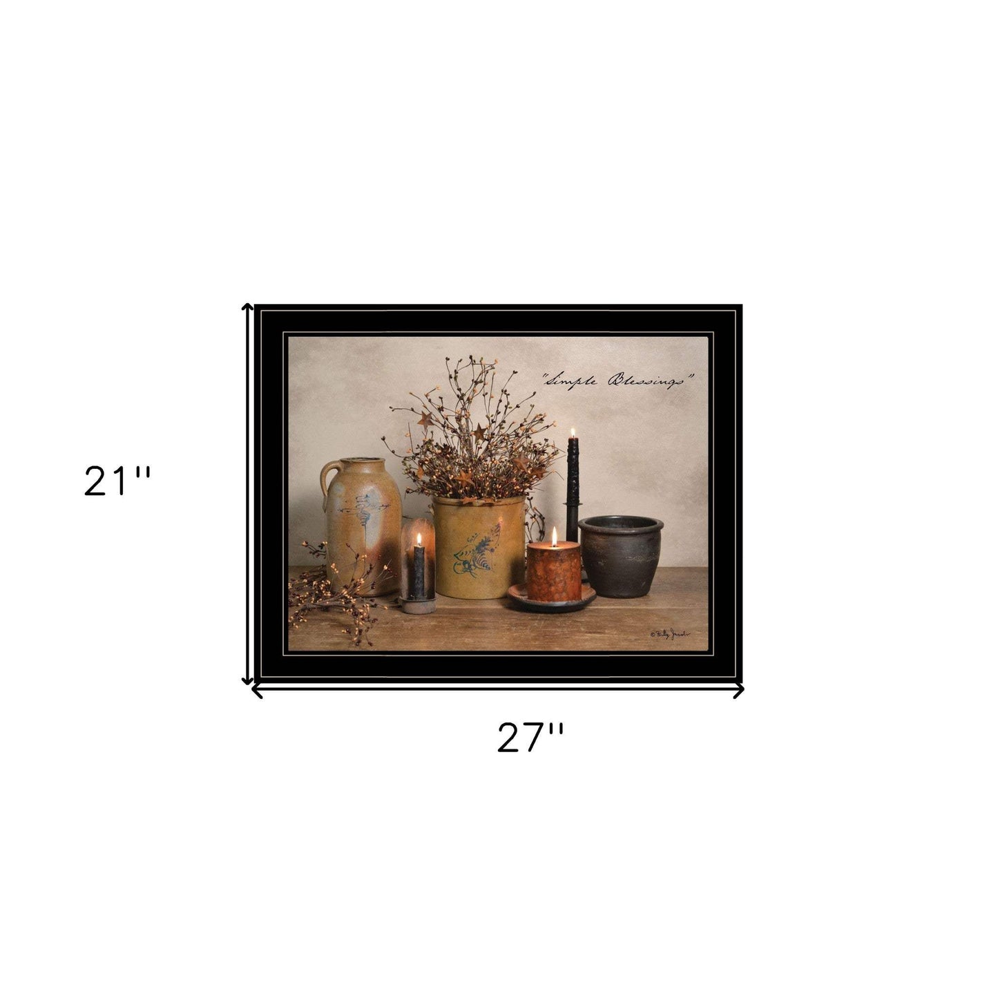Simple Blessings 6 Black Framed Print Wall Art - Homeroots - Flyclothing LLC
