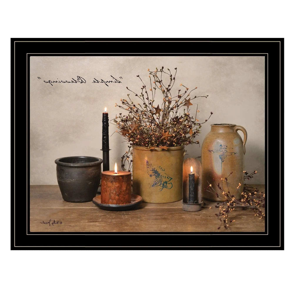 Simple Blessings 6 Black Framed Print Wall Art - Homeroots - Flyclothing LLC