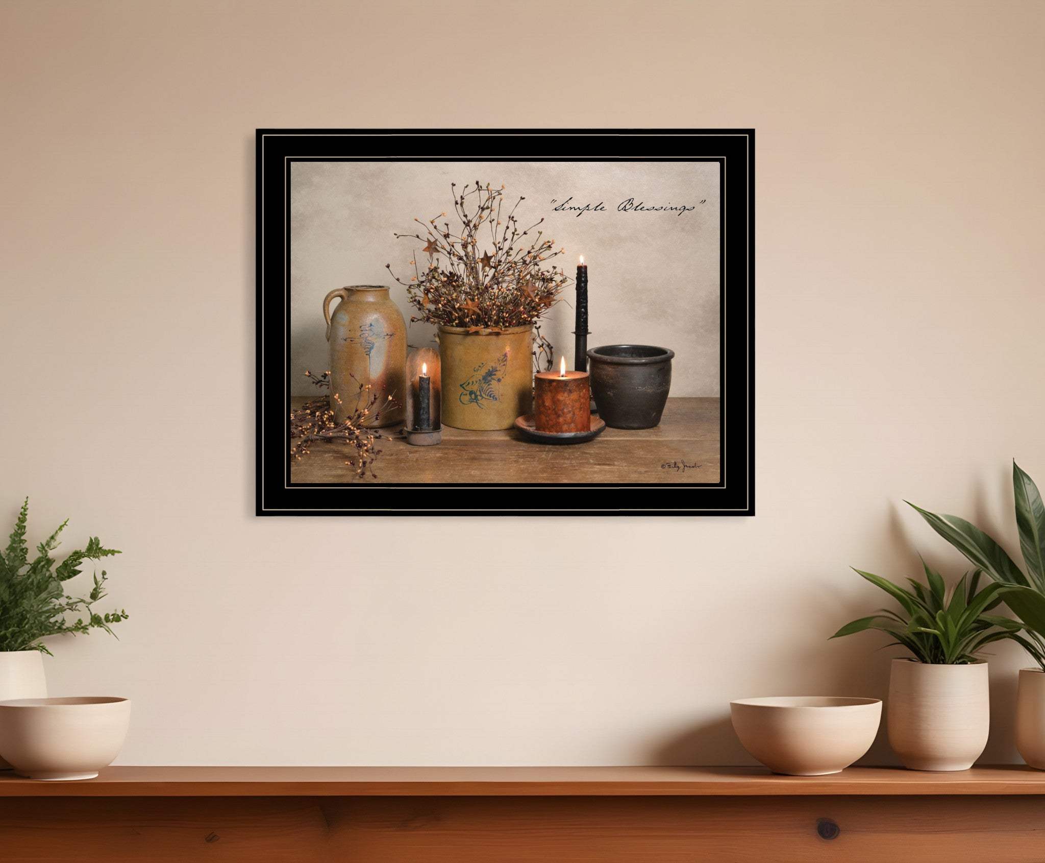 Simple Blessings 6 Black Framed Print Wall Art - Homeroots - Flyclothing LLC