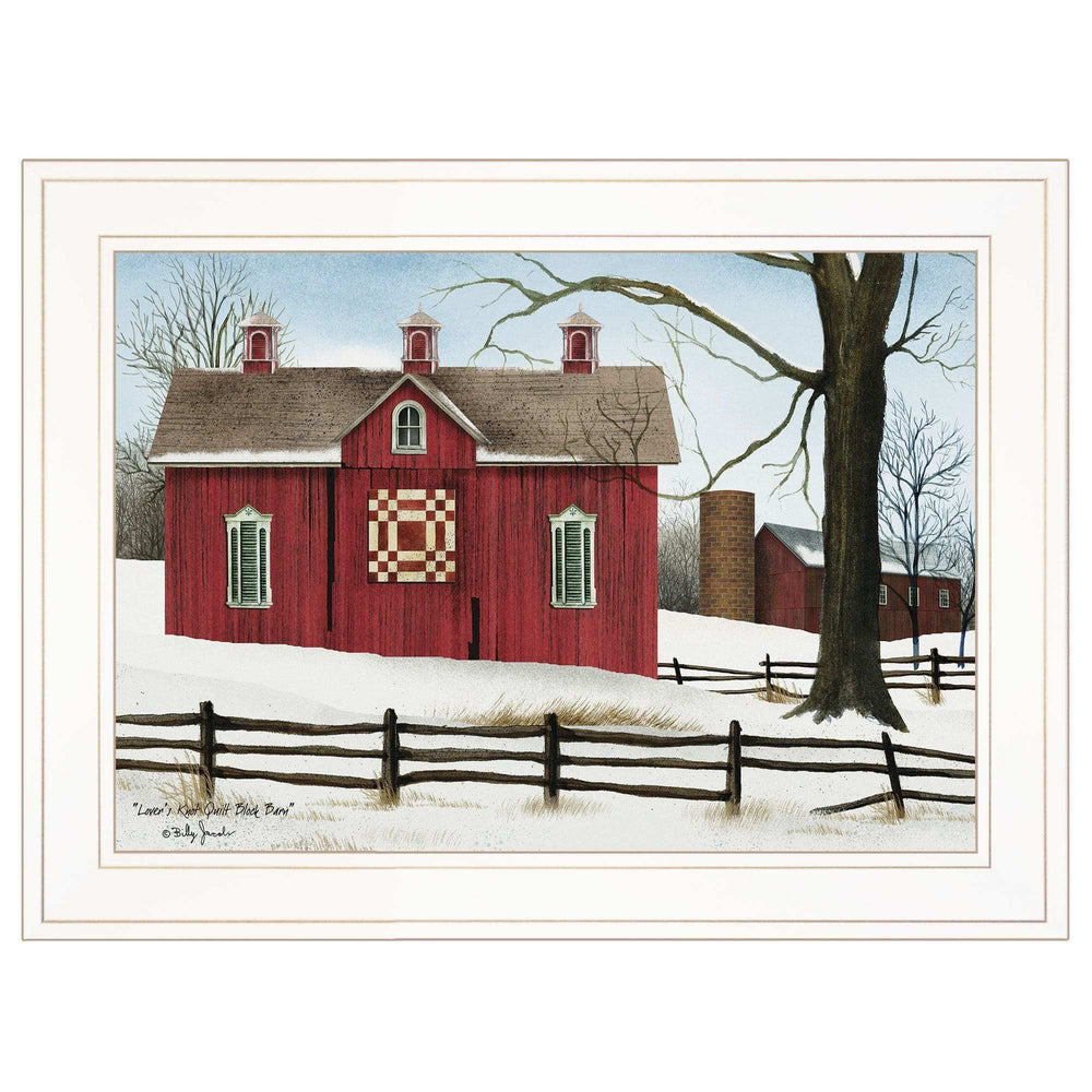 Lovers Knot Quilt Block Barn 1 White Framed Print Wall Art - Homeroots - Flyclothing LLC