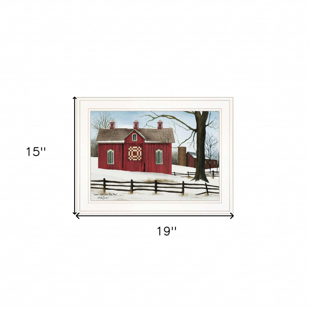 Lovers Knot Quilt Block Barn 1 White Framed Print Wall Art - Homeroots - Flyclothing LLC