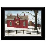 Lovers Knot Quilt Block Barn 2 Black Framed Print Wall Art - Homeroots