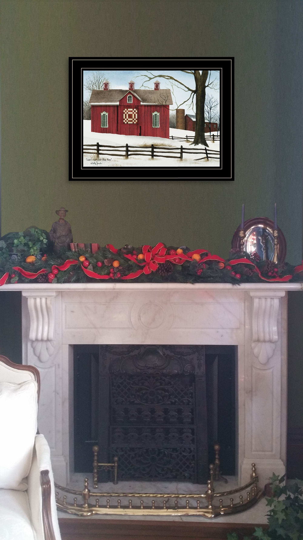 Lovers Knot Quilt Block Barn 2 Black Framed Print Wall Art - Homeroots - Flyclothing LLC