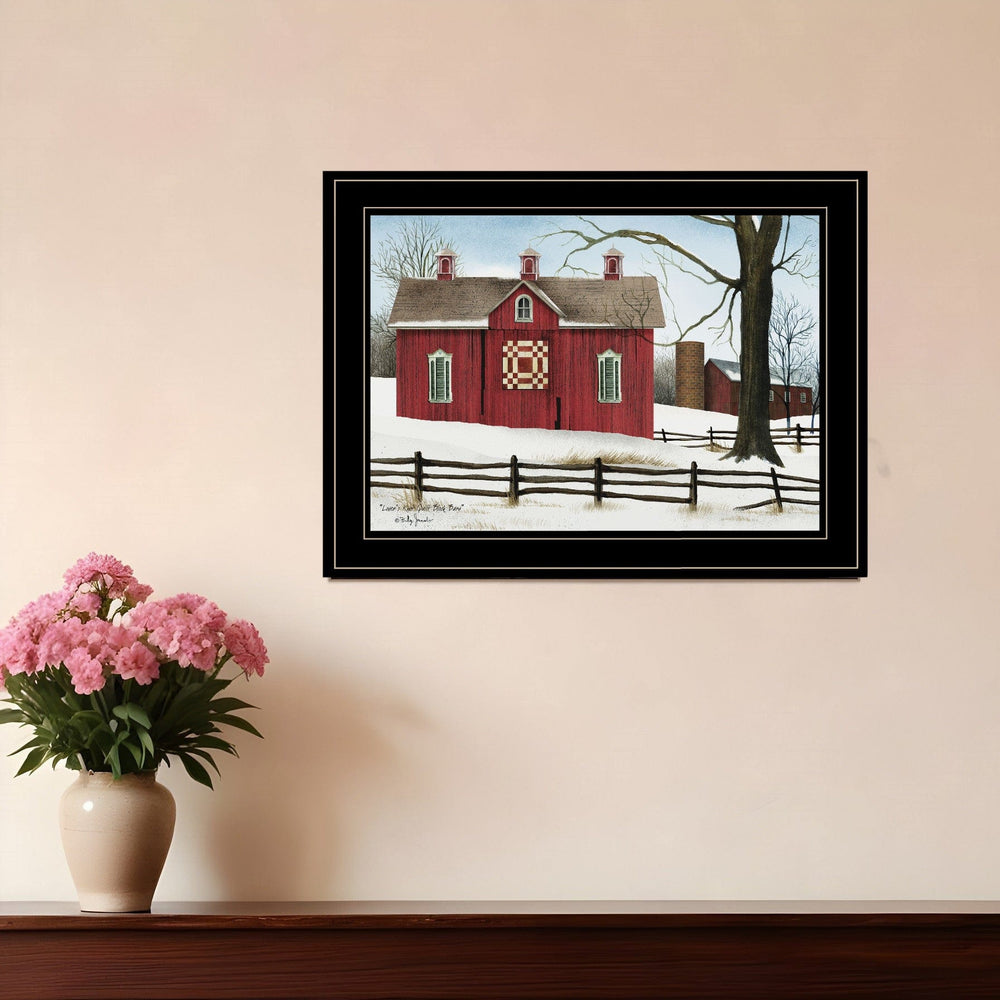 Lovers Knot Quilt Block Barn 2 Black Framed Print Wall Art - Homeroots