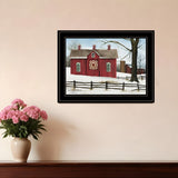 Lovers Knot Quilt Block Barn 2 Black Framed Print Wall Art - Homeroots