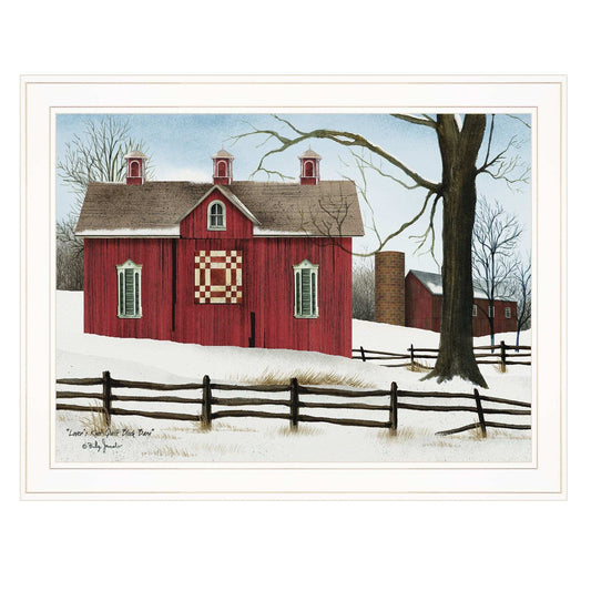 Lovers Knot Quilt Block Barn 3 White Framed Print Wall Art - Homeroots - Flyclothing LLC