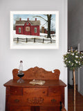 Lovers Knot Quilt Block Barn 3 White Framed Print Wall Art - Homeroots