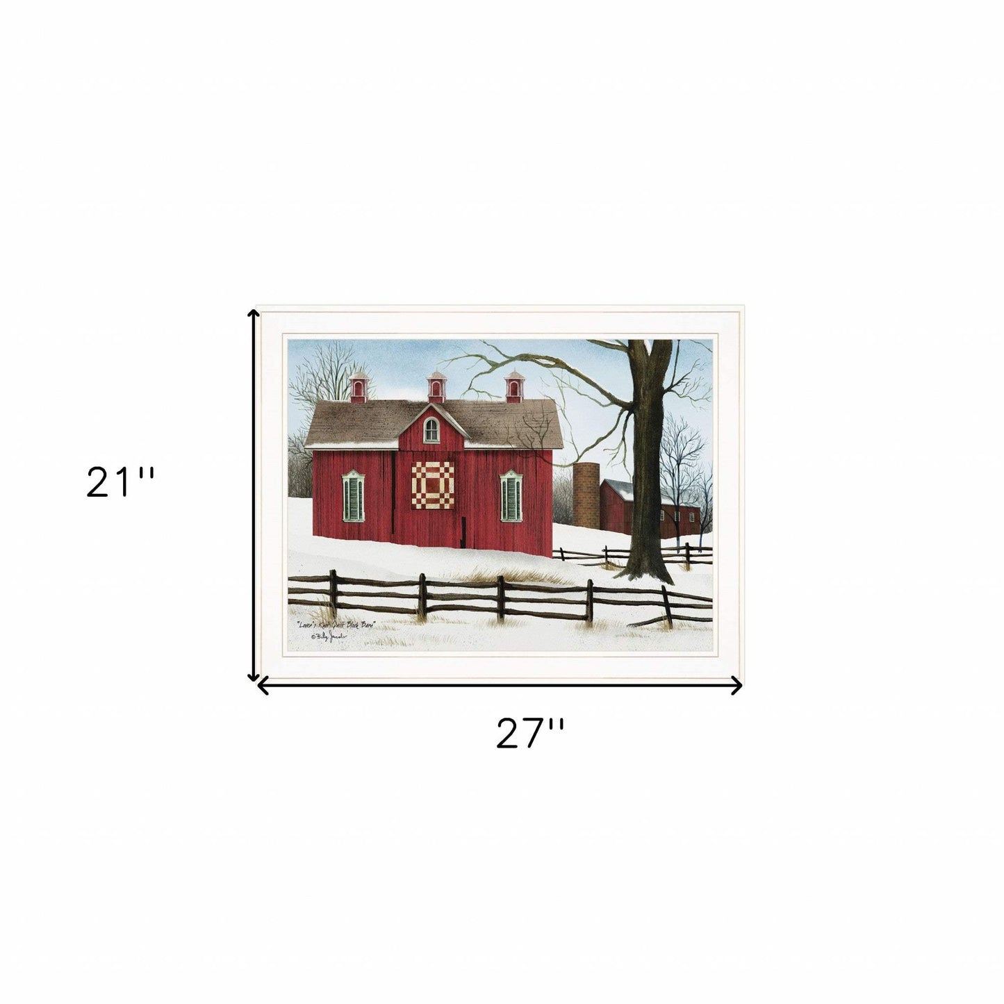 Lovers Knot Quilt Block Barn 3 White Framed Print Wall Art - Homeroots - Flyclothing LLC