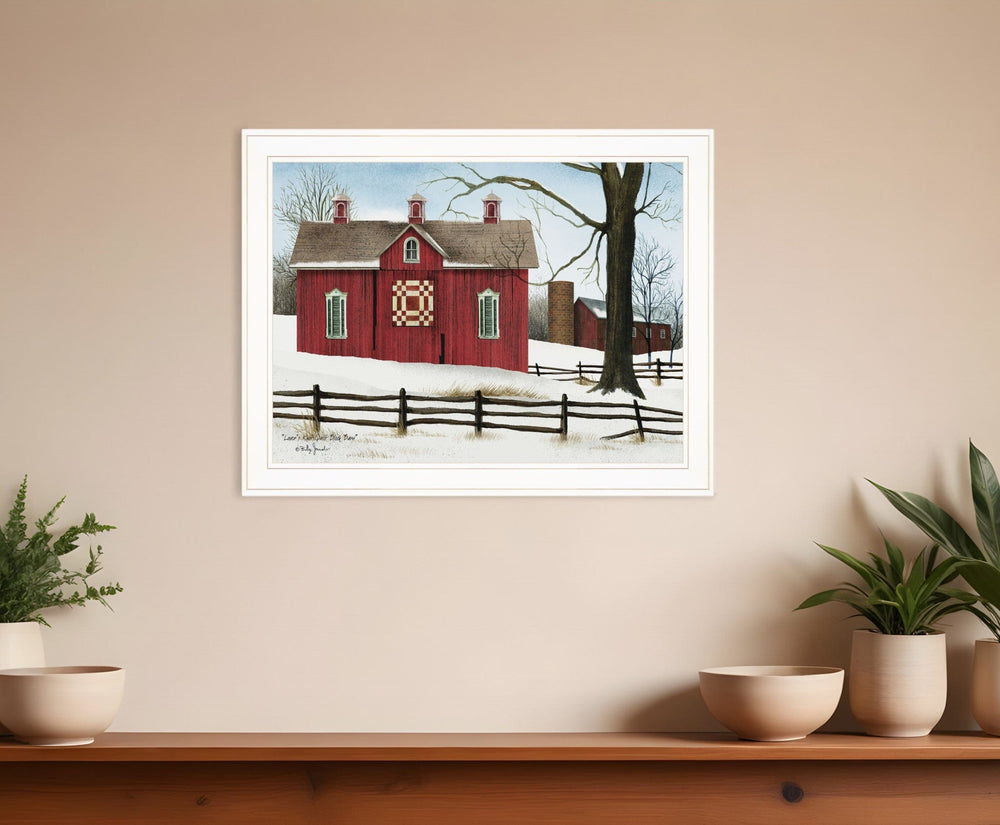 Lovers Knot Quilt Block Barn 3 White Framed Print Wall Art - Homeroots