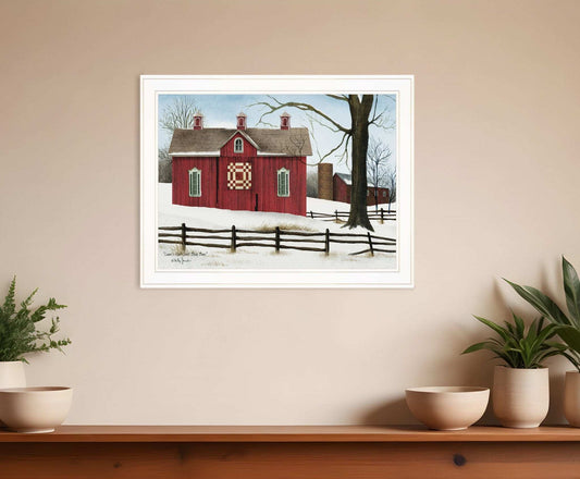 Lovers Knot Quilt Block Barn 3 White Framed Print Wall Art - Homeroots - Flyclothing LLC