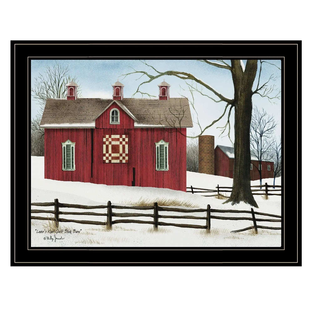 Lovers Knot Quilt Block Barn 4 Black Framed Print Wall Art - Homeroots - Flyclothing LLC