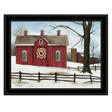 Lovers Knot Quilt Block Barn 4 Black Framed Print Wall Art - Homeroots