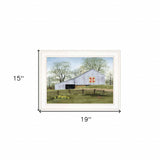 Tulip Quilt Block Barn 1 White Framed Print Wall Art - Homeroots - Flyclothing LLC