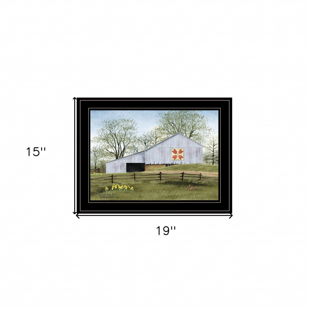 Tulip Quilt Block Barn 2 Black Framed Print Wall Art - Homeroots - Flyclothing LLC
