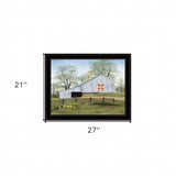 Tulip Quilt Block Barn 4 Black Framed Print Wall Art - Homeroots