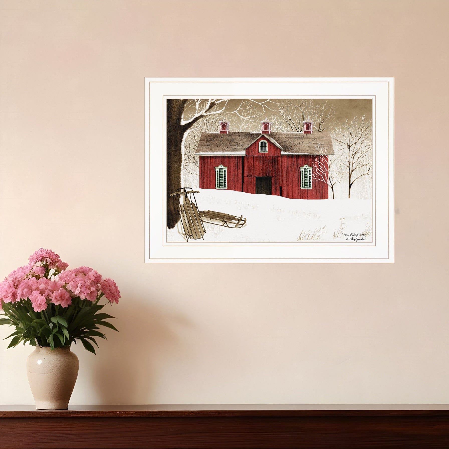 New Fallen Snow 1 White Framed Print Wall Art - Homeroots