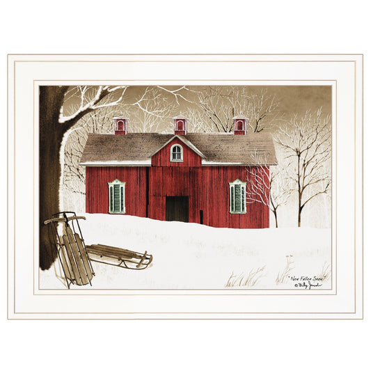 New Fallen Snow 1 White Framed Print Wall Art - Homeroots