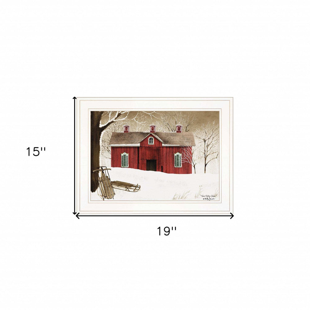 New Fallen Snow 1 White Framed Print Wall Art - Homeroots - Flyclothing LLC