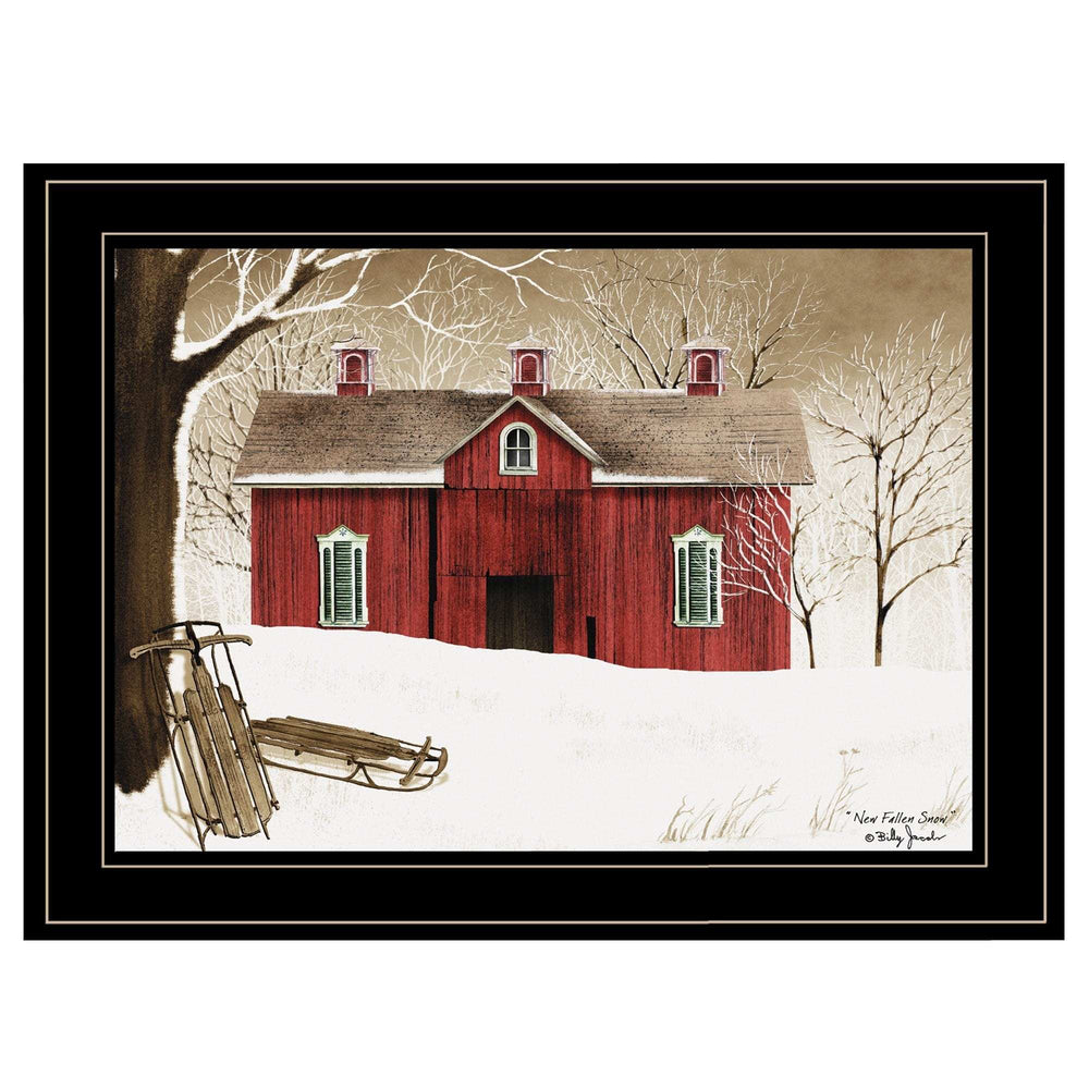 New Fallen Snow 2 Black Framed Print Wall Art - Homeroots - Flyclothing LLC