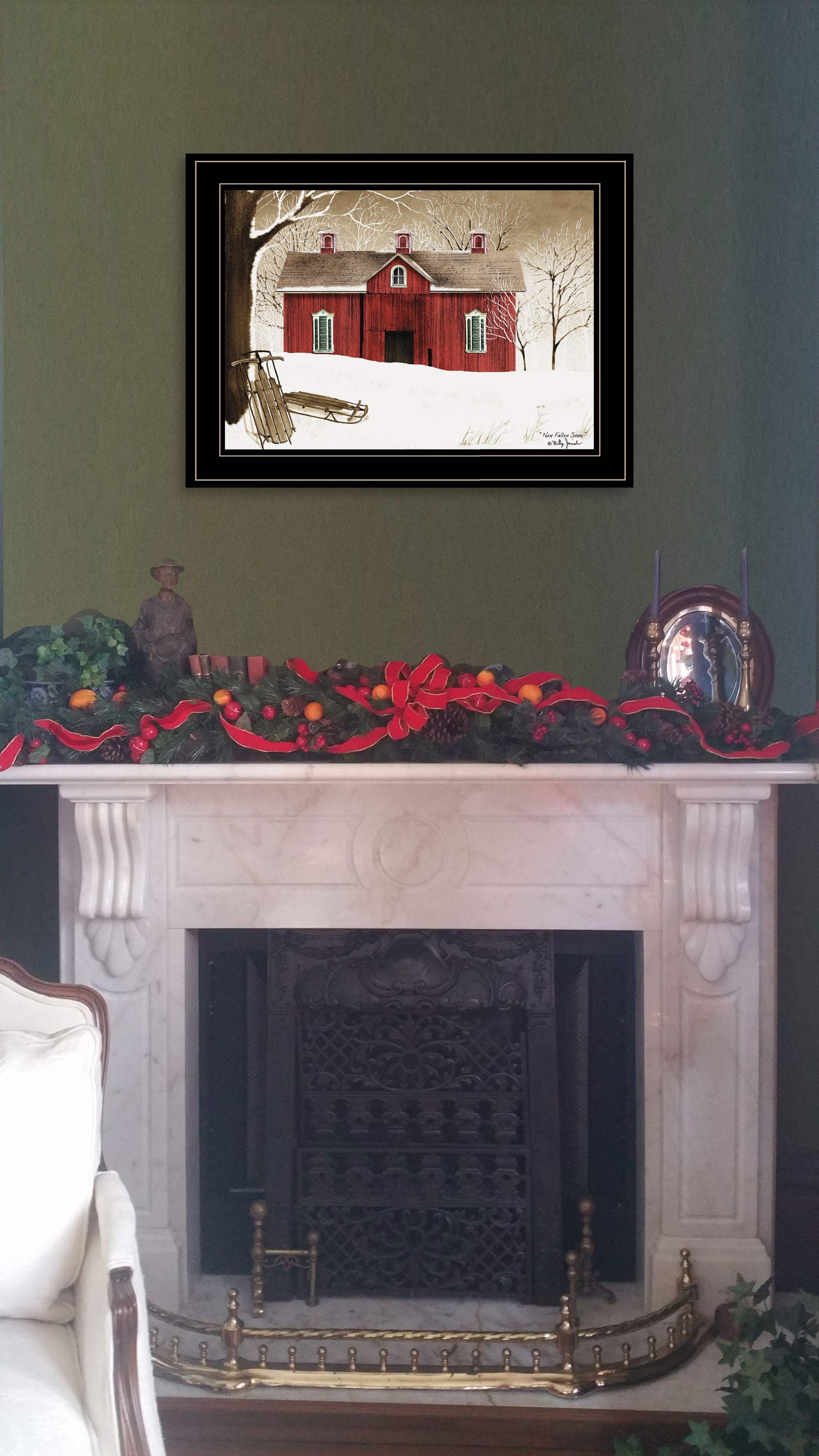 New Fallen Snow 2 Black Framed Print Wall Art - Homeroots - Flyclothing LLC