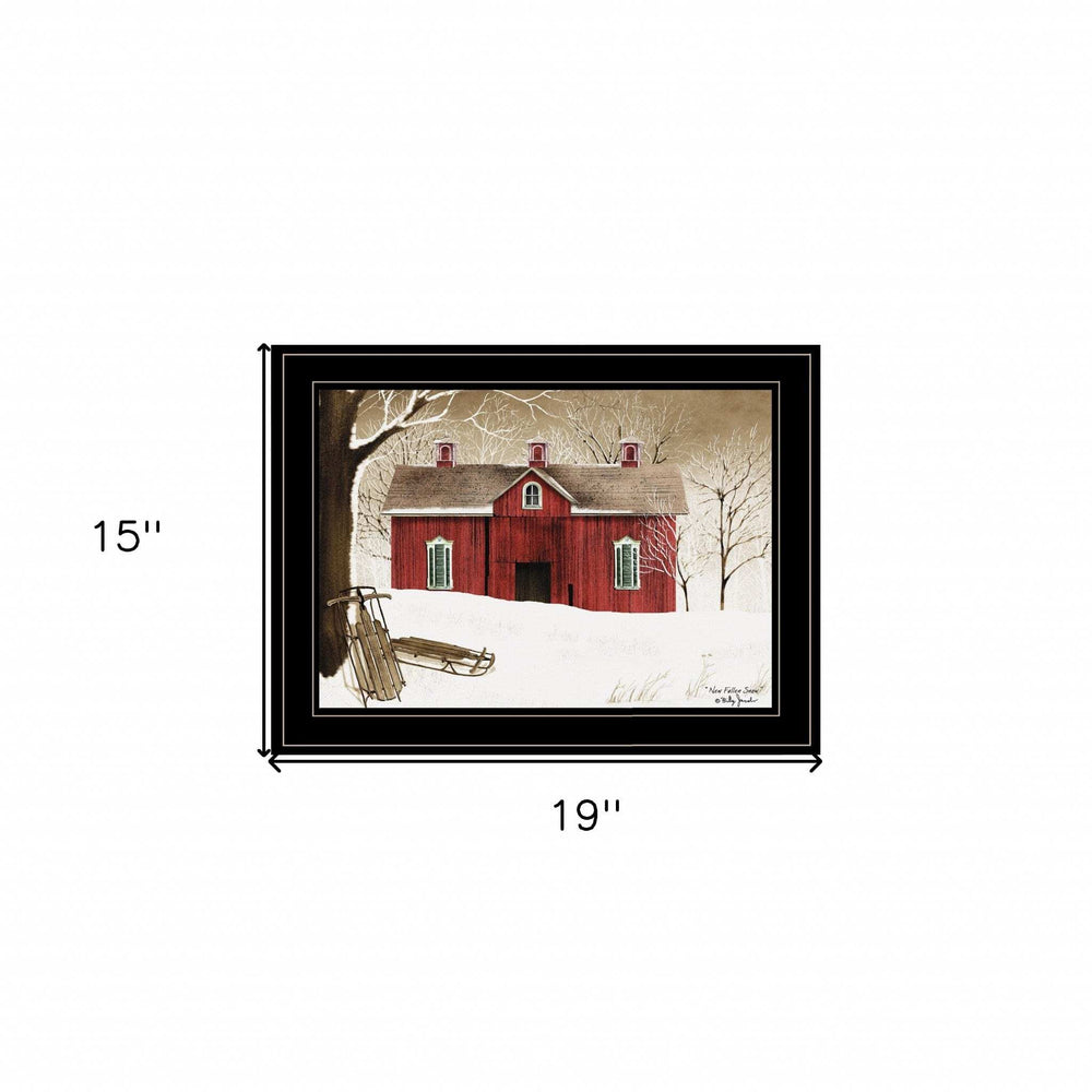New Fallen Snow 2 Black Framed Print Wall Art - Homeroots - Flyclothing LLC