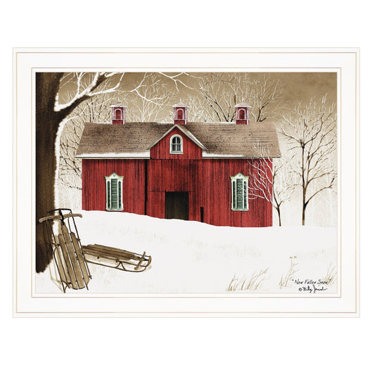 New Fallen Snow 3 White Framed Print Wall Art - Homeroots