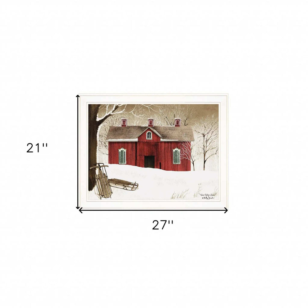New Fallen Snow 3 White Framed Print Wall Art - Homeroots - Flyclothing LLC