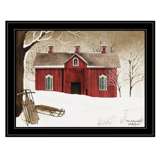 New Fallen Snow 4 Black Framed Print Wall Art - Homeroots