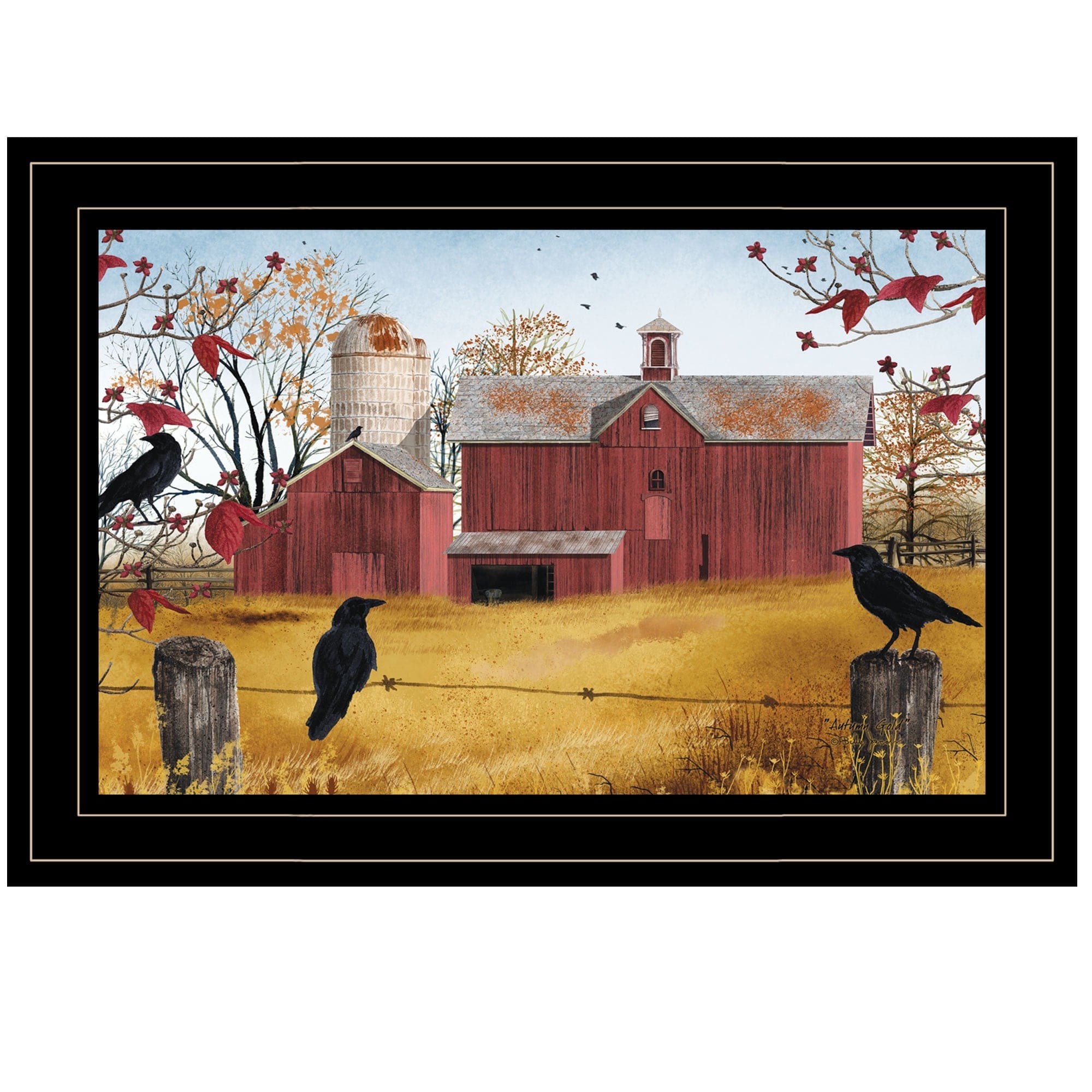 Autumn Gold 2 Black Framed Print Wall Art - Homeroots