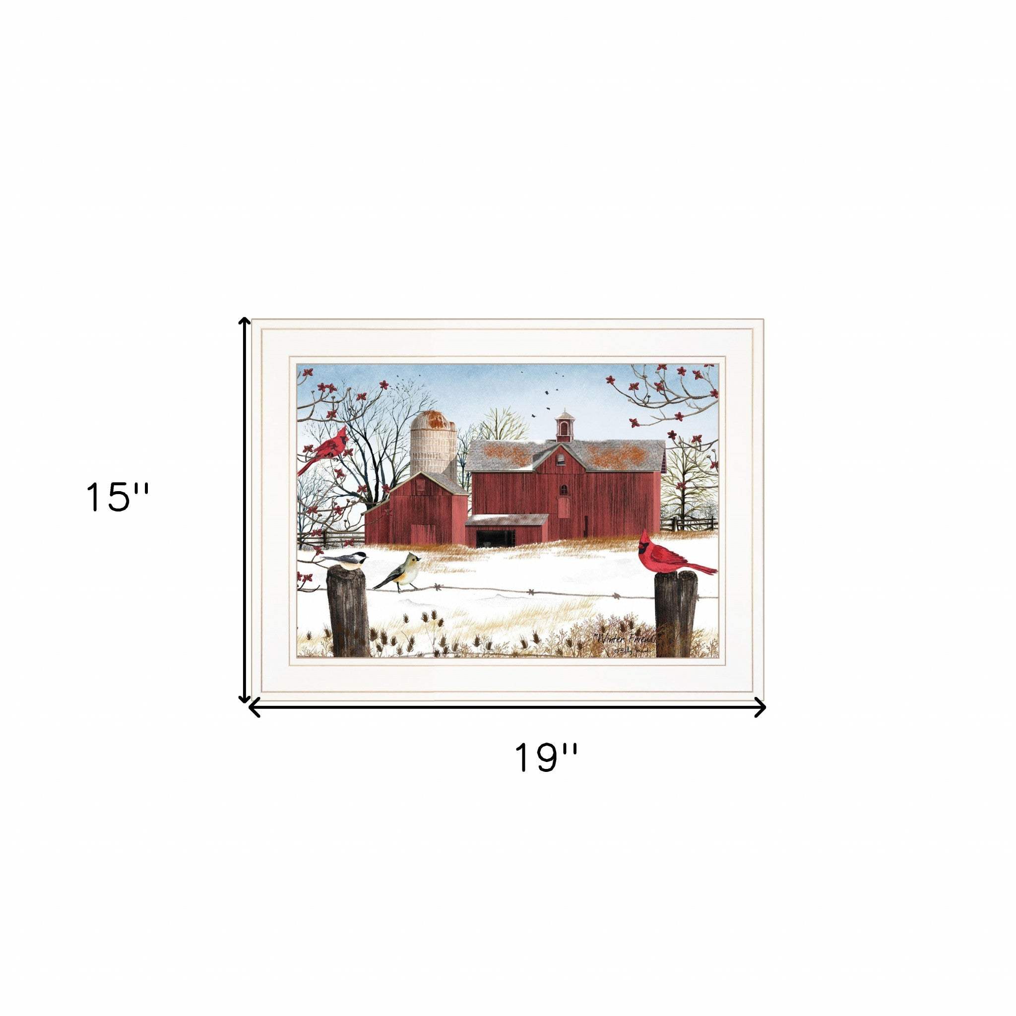 Winter Friends 2 White Framed Print Wall Art - Homeroots - Flyclothing LLC