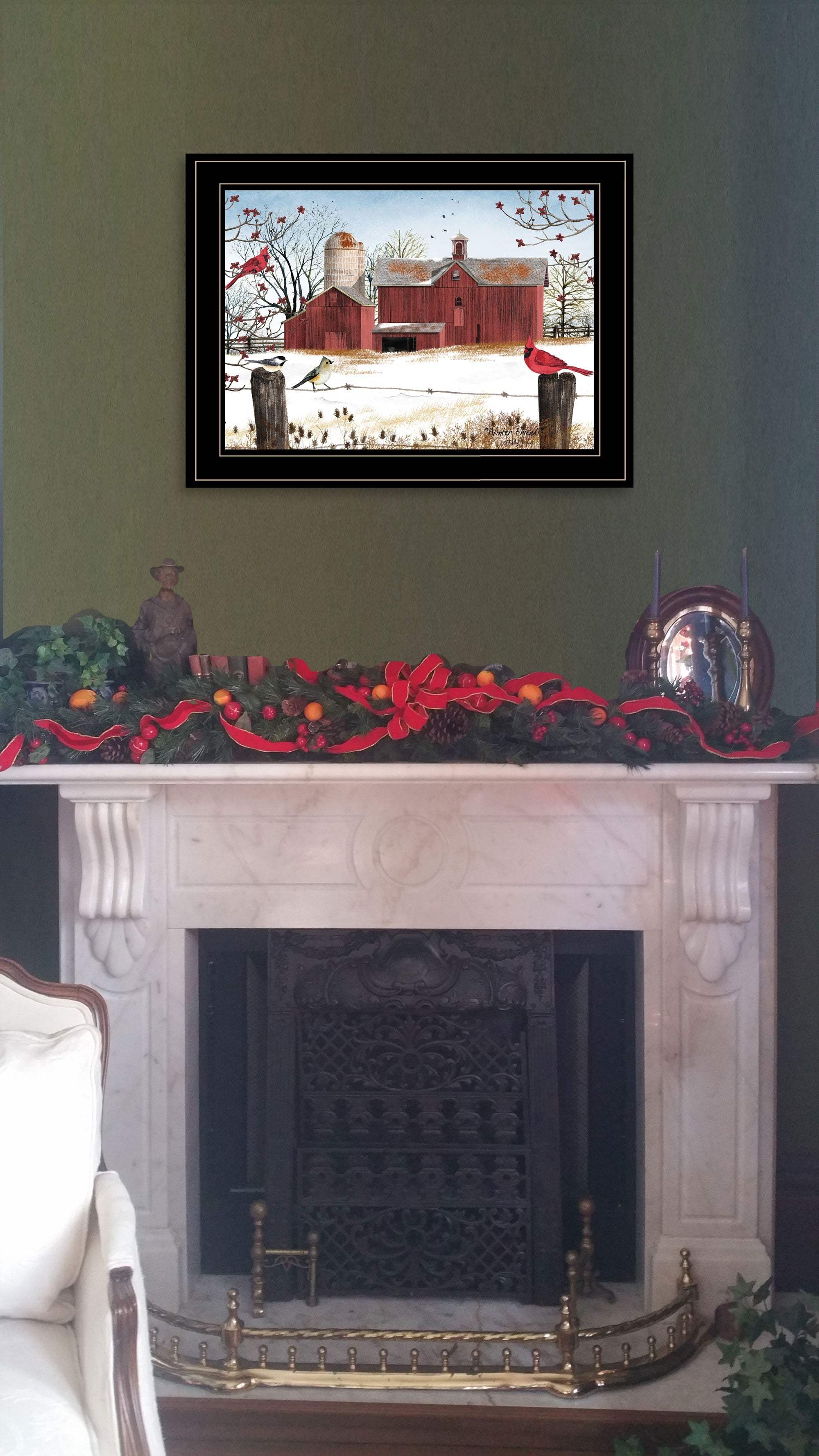 Winter Friends 3 Black Framed Print Wall Art - Homeroots - Flyclothing LLC