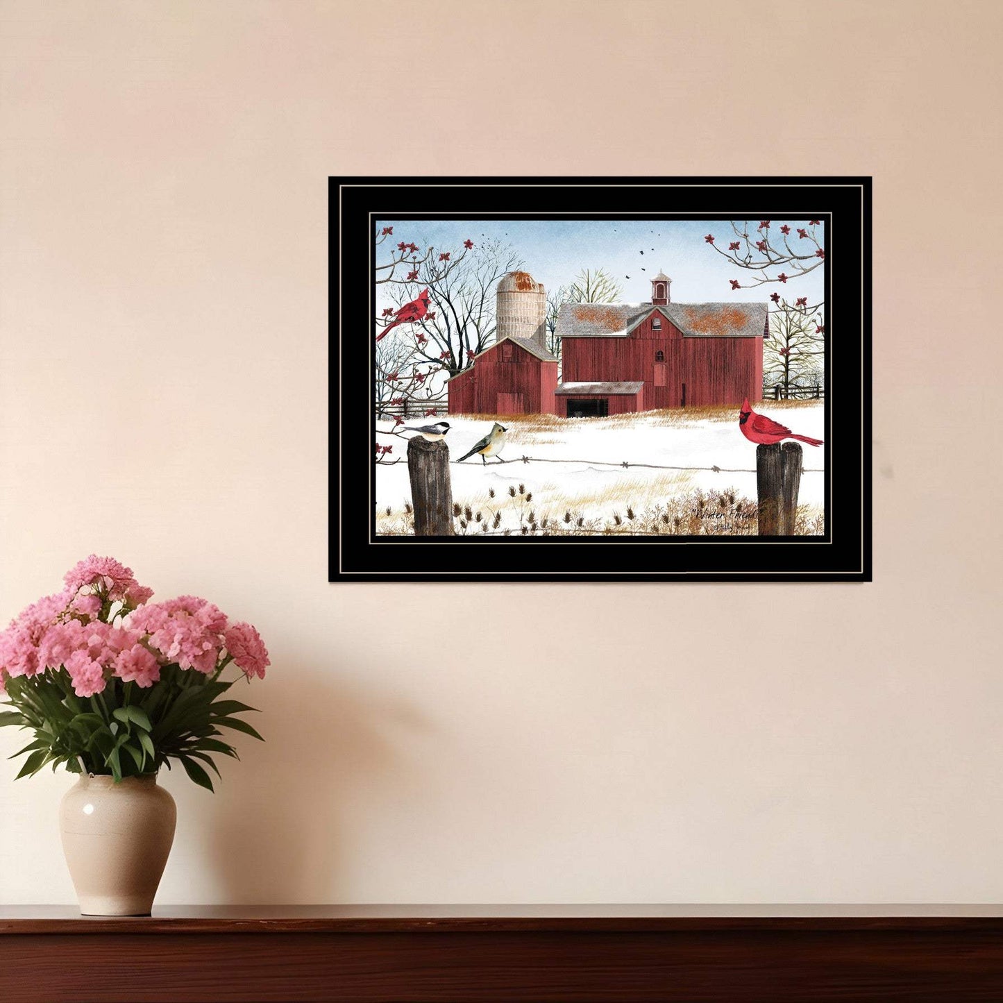 Winter Friends 3 Black Framed Print Wall Art - Homeroots - Flyclothing LLC