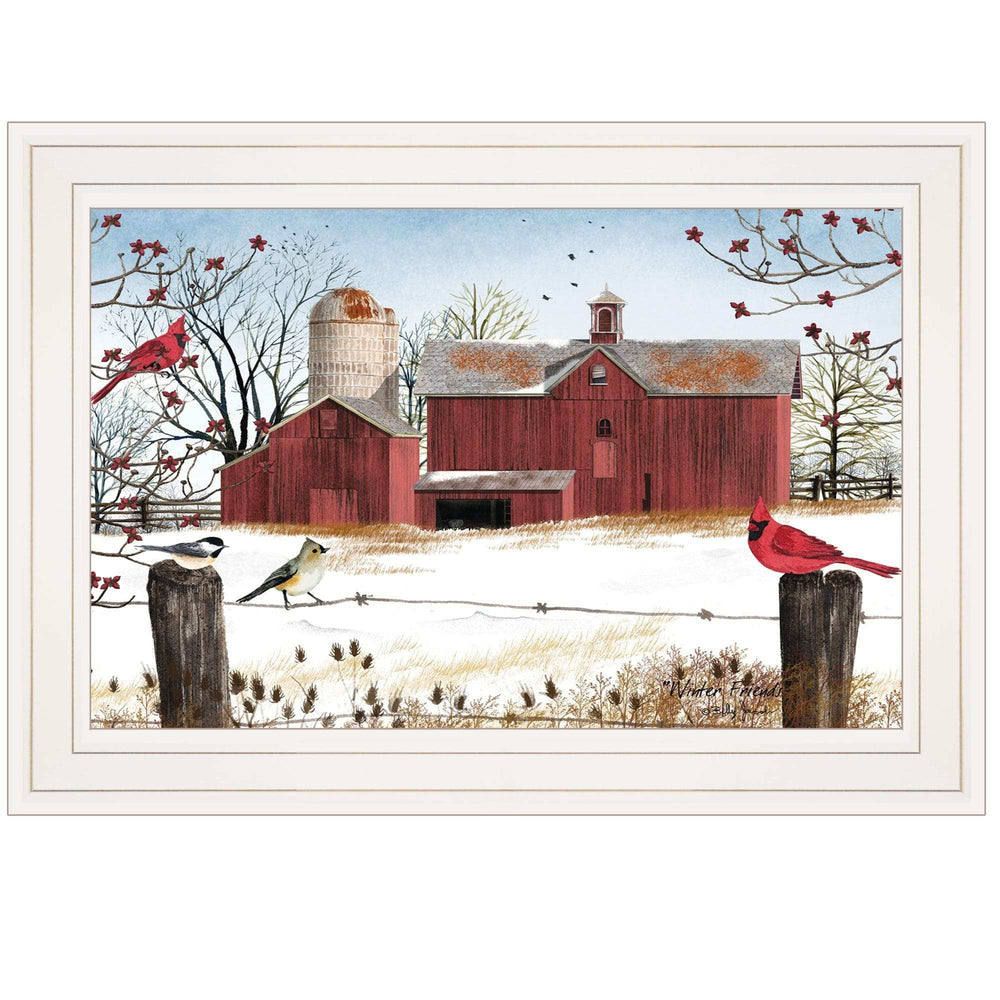 Winter Friends 1 White Framed Print Wall Art - Homeroots - Flyclothing LLC