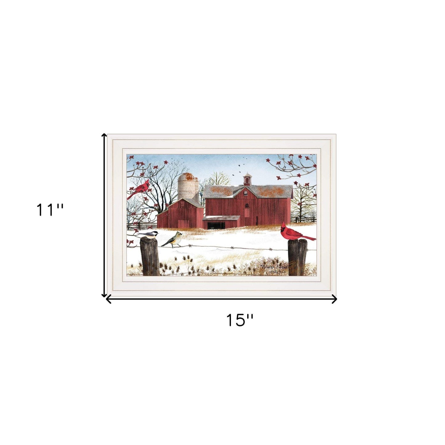 Winter Friends 1 White Framed Print Wall Art - Homeroots - Flyclothing LLC