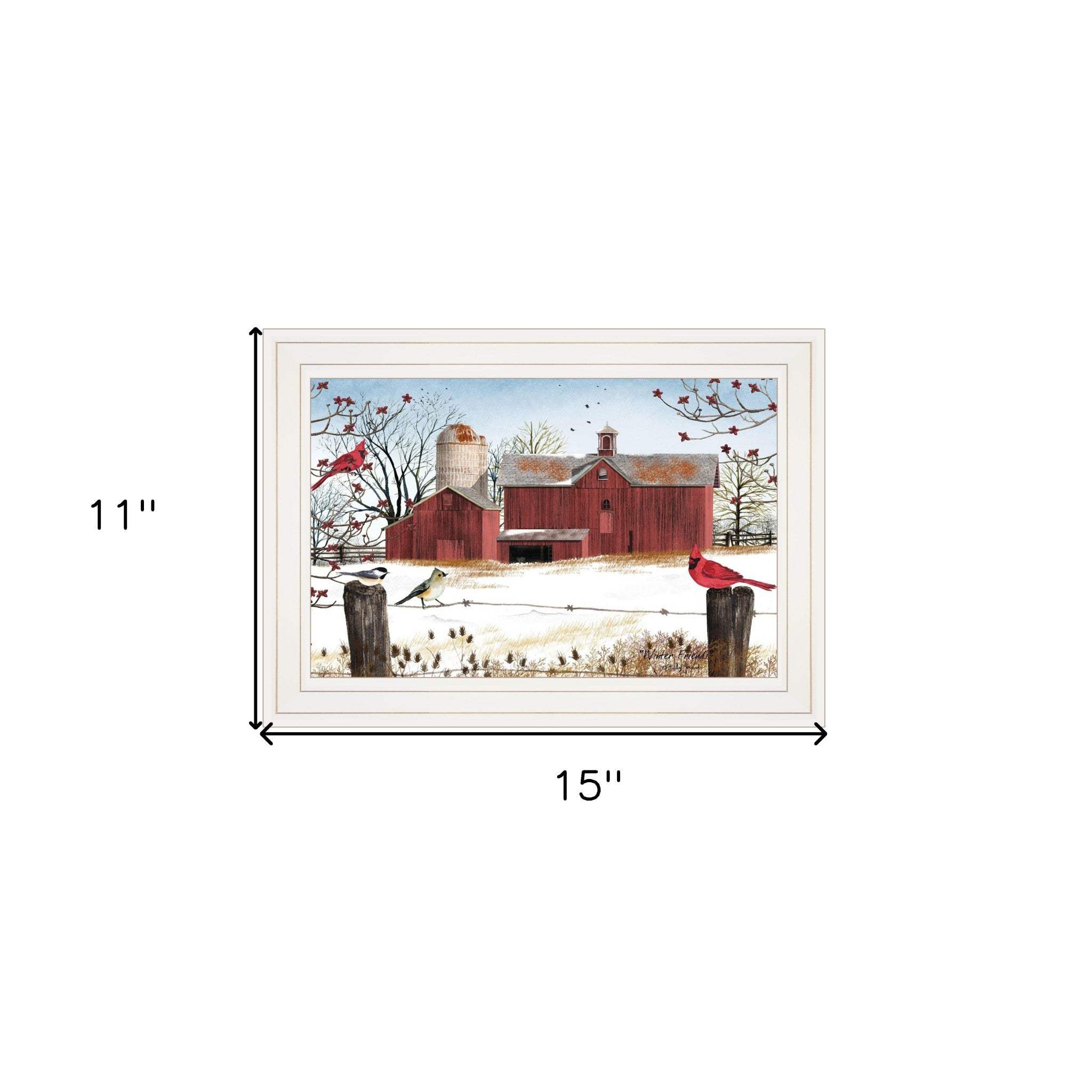 Winter Friends 1 White Framed Print Wall Art - Homeroots - Flyclothing LLC