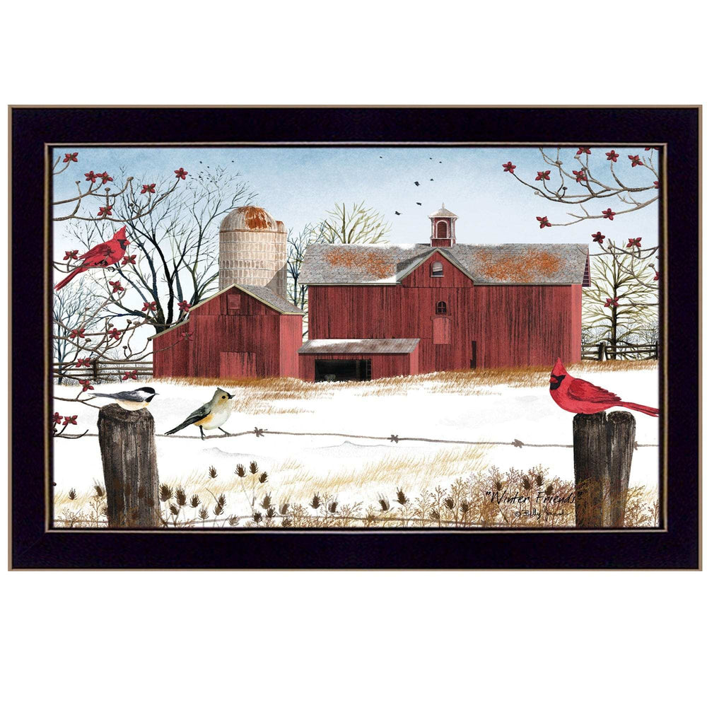 Winter Friends 2 Black Framed Print Wall Art - Homeroots - Flyclothing LLC