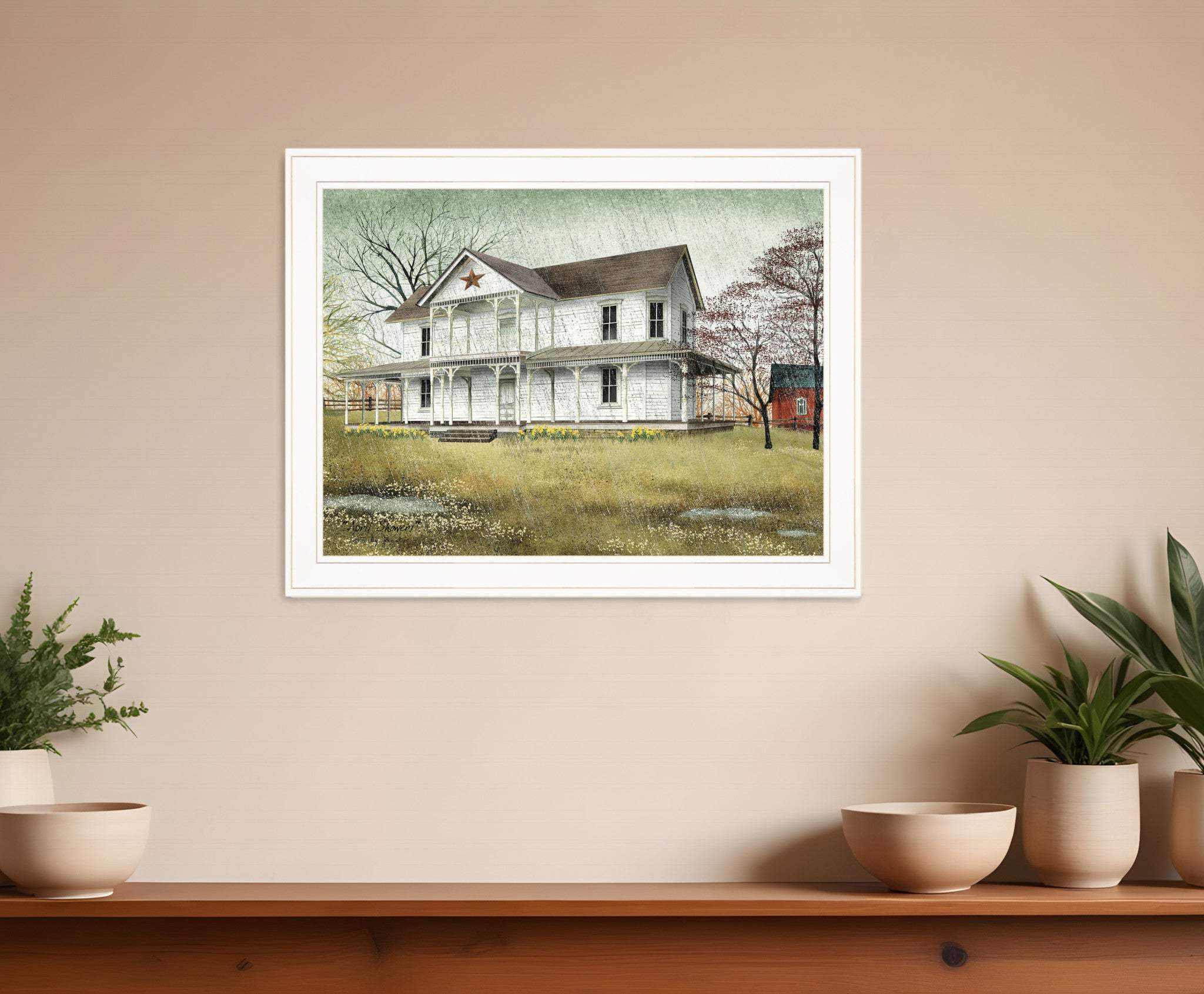 April Showers 3 White Framed Print Wall Art - Homeroots - Flyclothing LLC