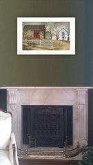 The Old Stone Barn 1 White Framed Print Wall Art - Homeroots