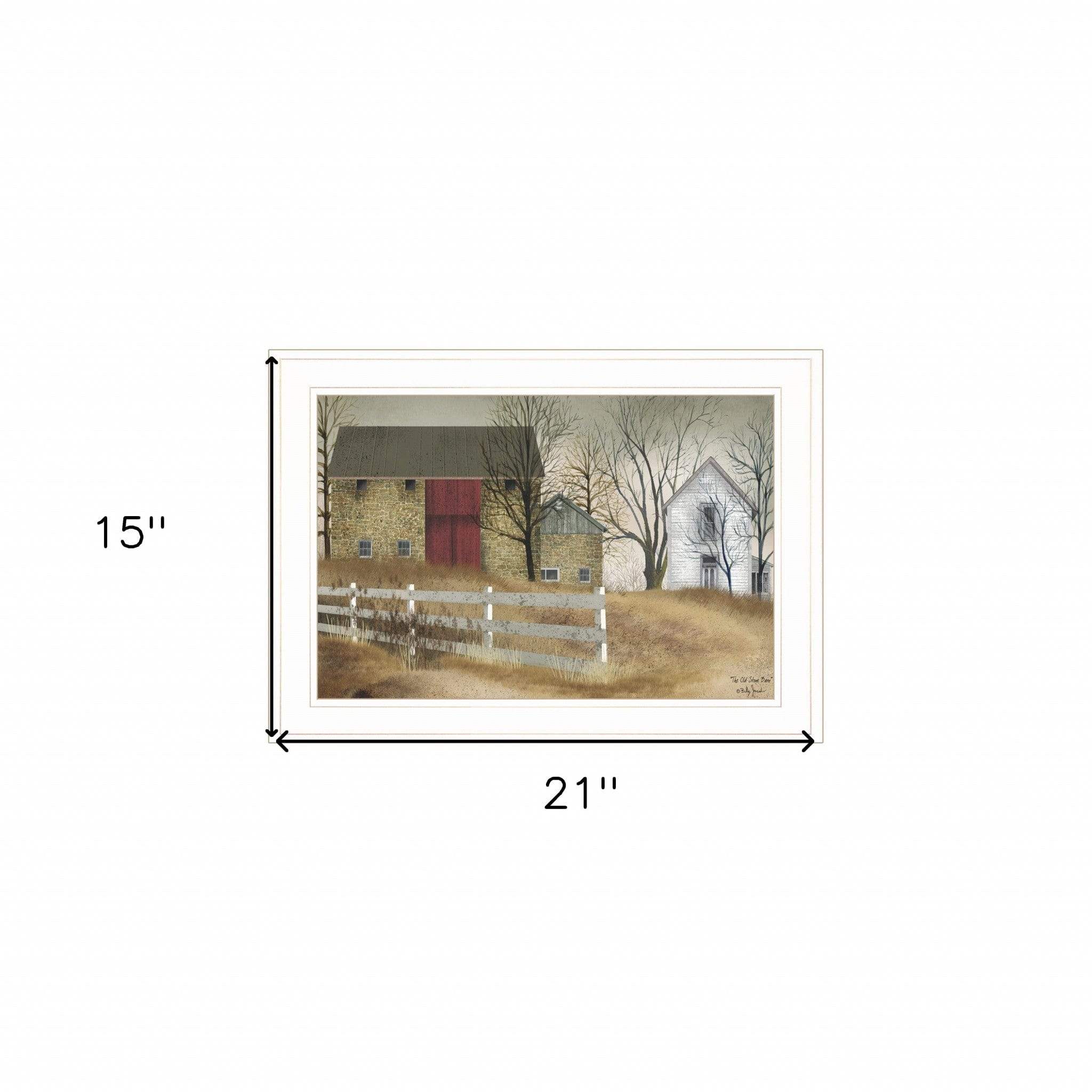 The Old Stone Barn 1 White Framed Print Wall Art - Homeroots - Flyclothing LLC