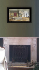 The Old Stone Barn 2 Black Framed Print Wall Art - Homeroots