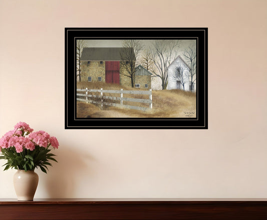 The Old Stone Barn 2 Black Framed Print Wall Art - Homeroots