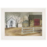 The Old Stone Barn 1 White Framed Print Wall Art - Homeroots