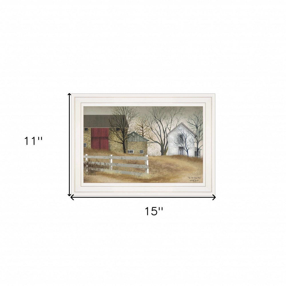 The Old Stone Barn 1 White Framed Print Wall Art - Homeroots - Flyclothing LLC