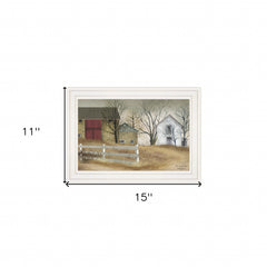 The Old Stone Barn 1 White Framed Print Wall Art - Homeroots