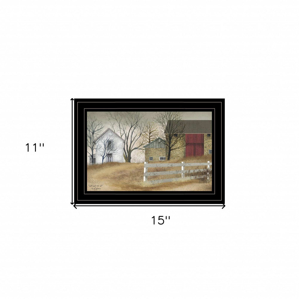 The Old Stone Barn 2 Black Framed Print Wall Art - Homeroots - Flyclothing LLC