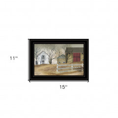 The Old Stone Barn 2 Black Framed Print Wall Art - Homeroots